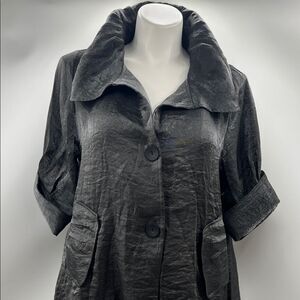 Damee Chic Dark Gray Women's Short A-Line Jacket